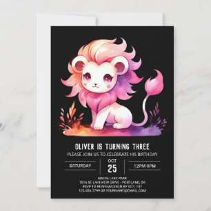 Invitación Aniversario del león Safari Encantado