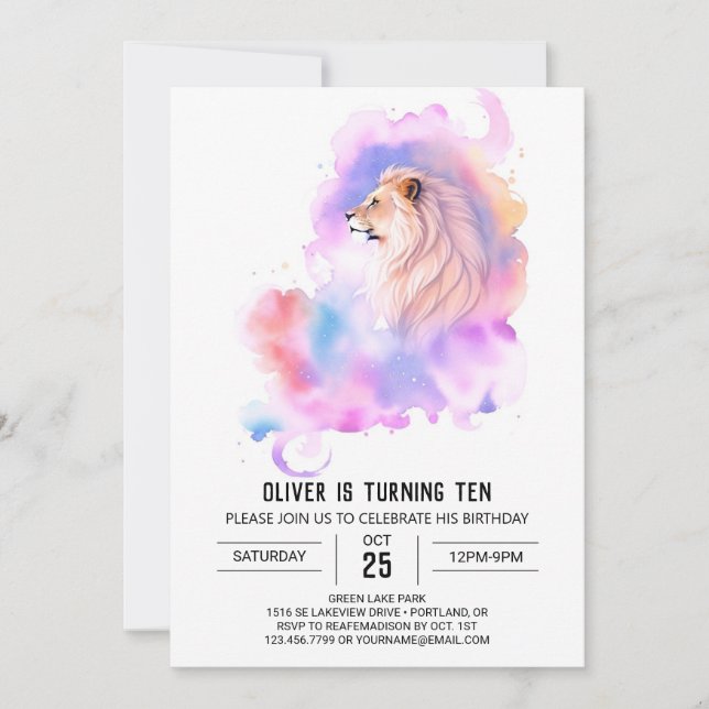 Invitación Aniversario del León Salvaje Encantado (Anverso)