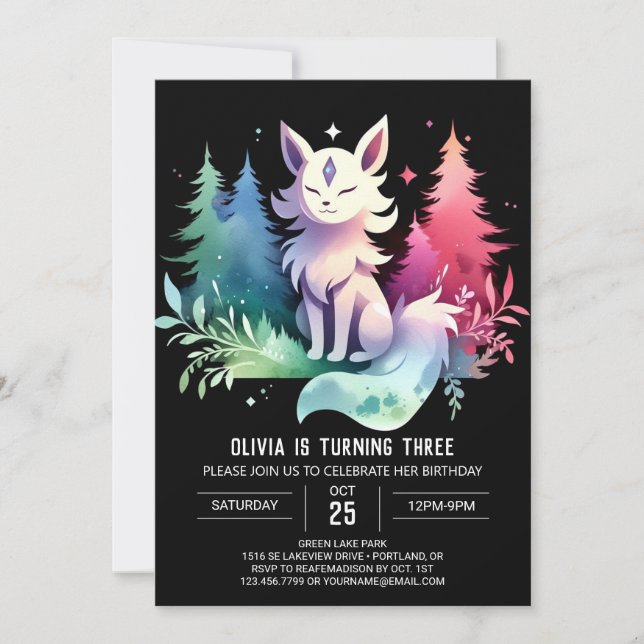 Invitación Aniversario del lobo encantado (Anverso)