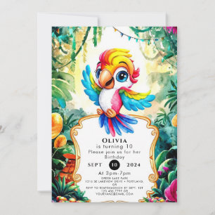 Invitación Aniversario del loro de la jungla