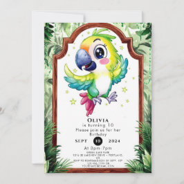 Invitación Aniversario del loro de niños simples