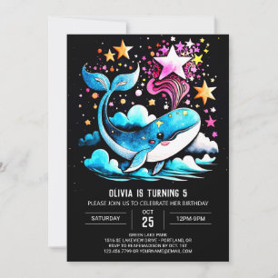 Invitación Aniversario del magnífico Chica del Océano ballena
