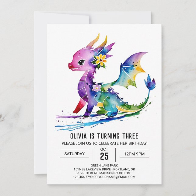 Invitación Aniversario del majestuoso Dragón Digital (Anverso)