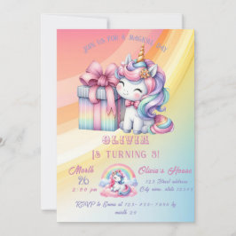 Invitación Aniversario del momento mágico de Rainbow Unicorn 