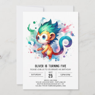 Invitación Aniversario del mono de la jungla infantil