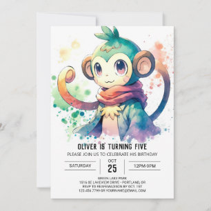 Invitación Aniversario del Mono de los Niños Encantados