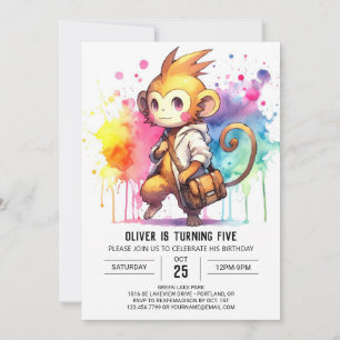 Invitación Aniversario del Mono de los Niños Encantados