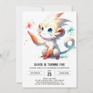 Invitación Aniversario del Mono de Niños Rústicos