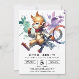 Invitación Aniversario del Mono del Boho de la Selva