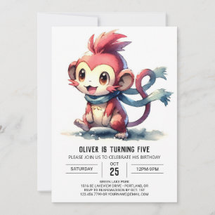 Invitación Aniversario del mono feliz moderno
