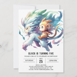 Invitación Aniversario del mono imprimible de la jungla