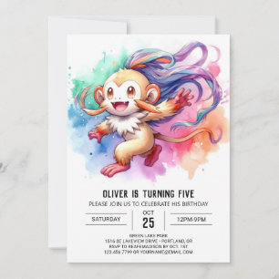 Invitación Aniversario del mono ruso elegante