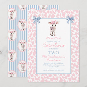 Invitación Aniversario del Moo de la vaca loca