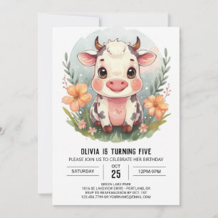 Invitación Aniversario del nacimiento de vacas rurales en el