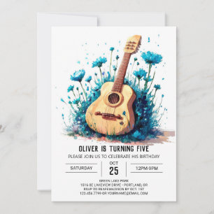 Invitación Aniversario del niño de la guitarra digital encant