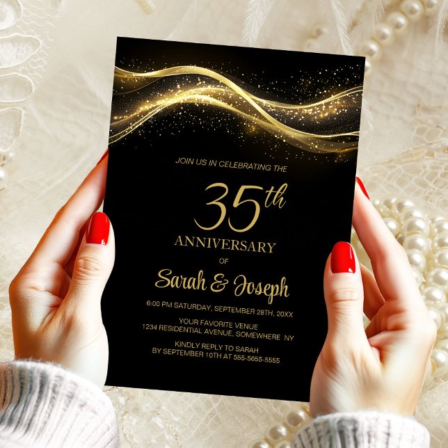 Invitación Aniversario del Oro Negro 35° Boda (Subido por el creador)