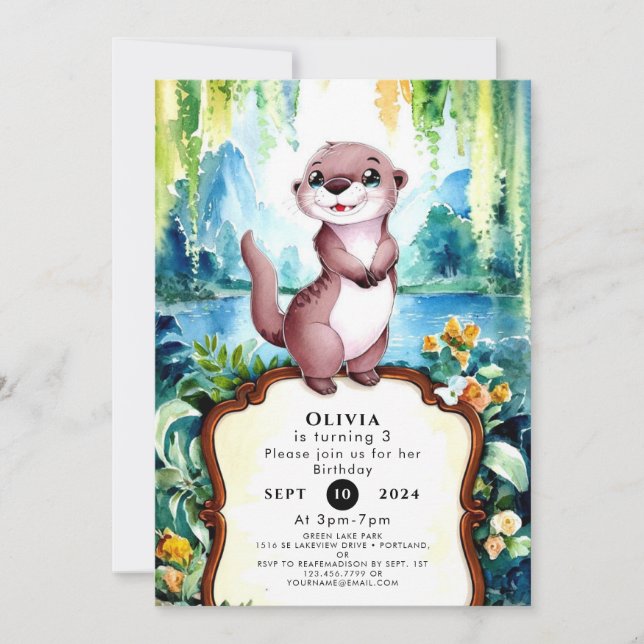 Invitación Aniversario del Otter Pequeño y Alegre (Anverso)