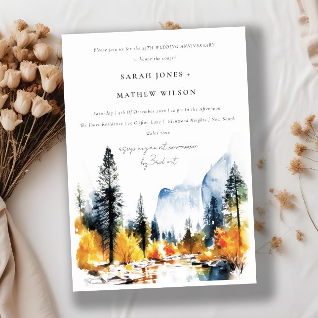 Invitación Aniversario del paisaje de invierno de la caída de (Subido por el creador)