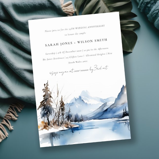 Invitación Aniversario del paisaje de la nieve de invierno de (Subido por el creador)