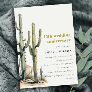 Invitación Aniversario del paisaje del desierto de Boho Cactu