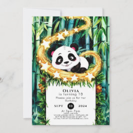 Invitación Aniversario del Panda de los Niños Pequeños