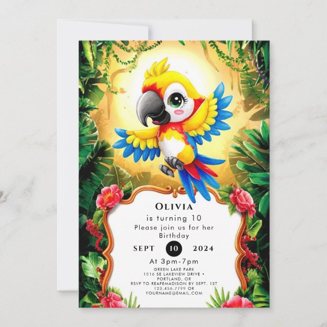 Invitación Aniversario del Parroquio de acuarela mágica (Anverso)