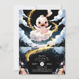 Invitación Aniversario del Pato Editable Cute