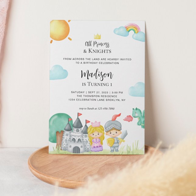 Invitación Aniversario del Pequeño Caballero y el Castillo de (Subido por el creador)