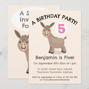 Invitación Aniversario del pequeño y feliz personalizado de b