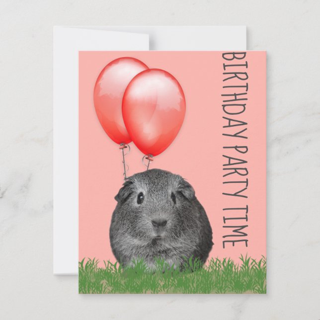 Invitación Aniversario del Personalizado de los Globos Rojos  (Anverso)