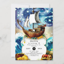 Aniversario del pirata de barcos de niños extravag