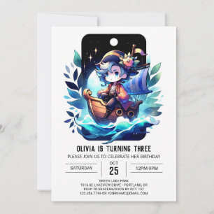 Invitación Aniversario del pirata de la diversión moderna