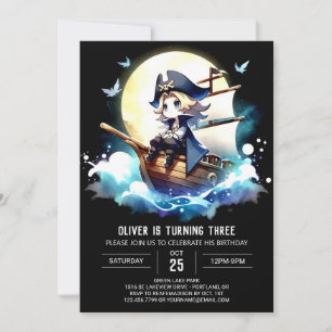 Invitación Aniversario del pirata elegante