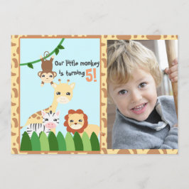 Invitación Aniversario del Safari Cute Personalizado