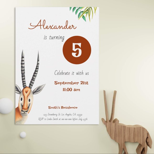 Invitación Aniversario del Safari del Antelope Sencillo (Subido por el creador)