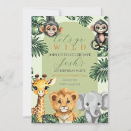 Invitación Aniversario del Safari del Bebé Cute