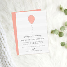 Aniversario del simple globo rosa y gris de Shabby