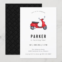 Aniversario del tema del motociclista rojo retro