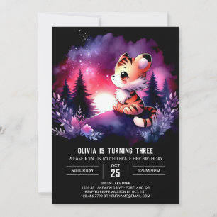 Invitación Aniversario del tigre caprichoso del bosque