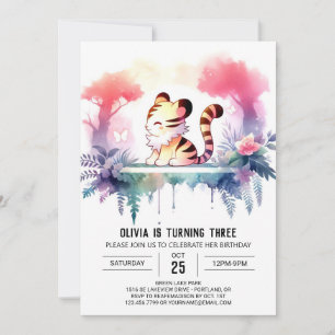 Invitación Aniversario del tigre de la selva forestal