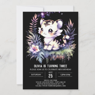 Invitación Aniversario del tigre elegante y brillante