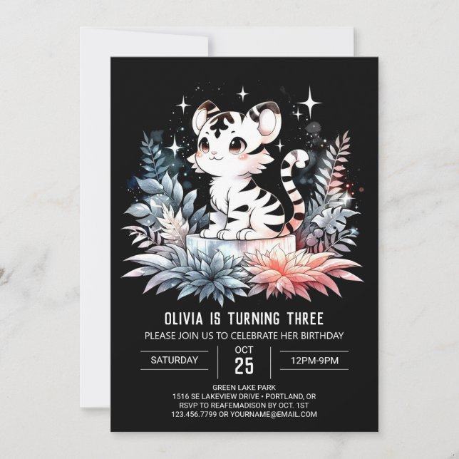 Invitación Aniversario del tigre moderno (Anverso)