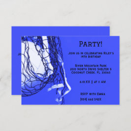 Invitación Aniversario del Voleibol Azul en negrita