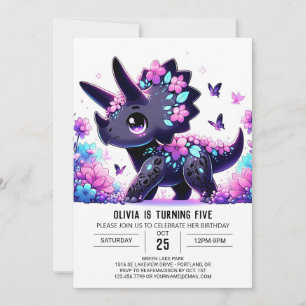 Invitación Aniversario digital de Dinosaurio Majestuoso Simpl
