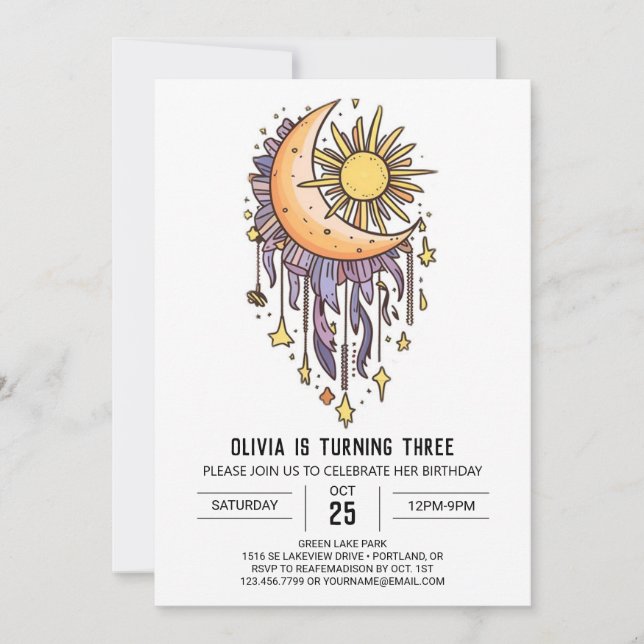 Invitación Aniversario digital de las Estrellas Simples y Ele (Anverso)