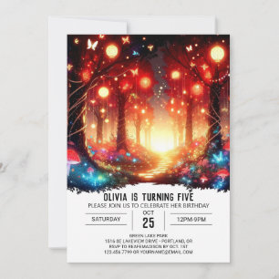 Invitación Aniversario digital de Woodland editable y caprich