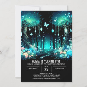 Invitación Aniversario digital de Woodland moderno encantado