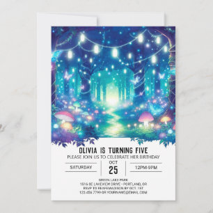 Invitación Aniversario digital de Woodland Sweet Magical
