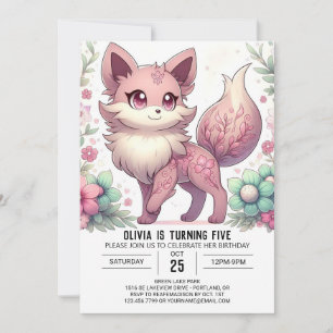 Invitación Aniversario digital del dulce lobo mágico