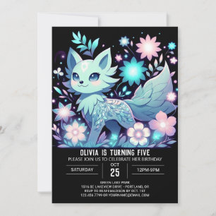 Invitación Aniversario digital del Lobo Cute